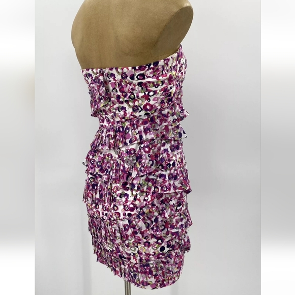 Cynthia Steffe Noelle Womens Strapless Dress Vibrant Colors Sz 6 - Picture 6 of 9